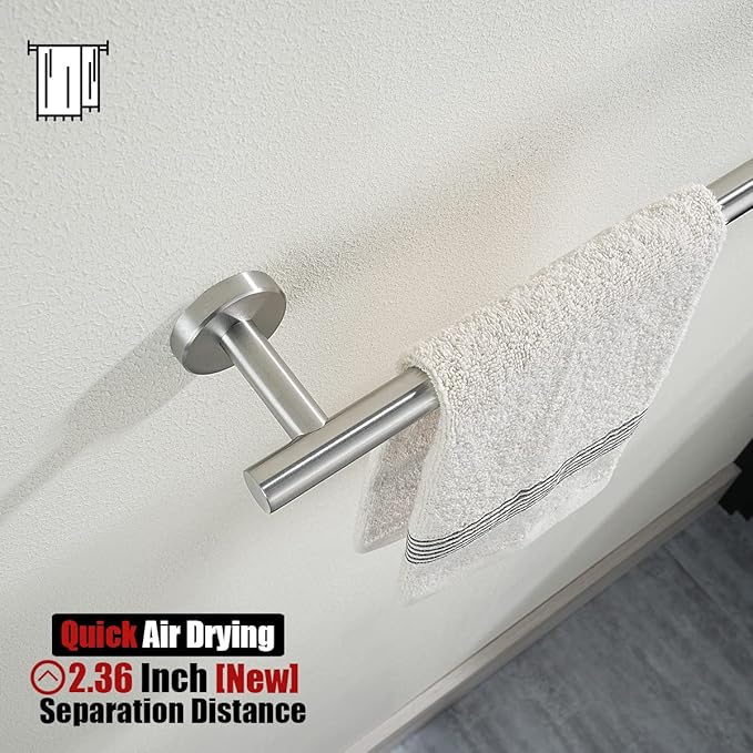 JQK Bath Towel Bar, 30 Inch 304 Stainless Steel Thicken 0.8mm Single Towel Rack for Bathroom, Towel Holder Brushed Finished Wall Mount, Useable Length 27 Inch, TB110L27-BN