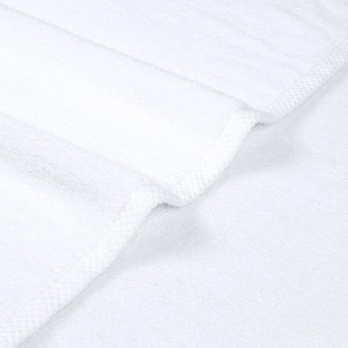 Amazon Basics 100% Cotton Soft Quick-Dry 8-Piece Towel Set, Bath Towels, Hand Towels, Washcloths, White, Compact & Lightweight