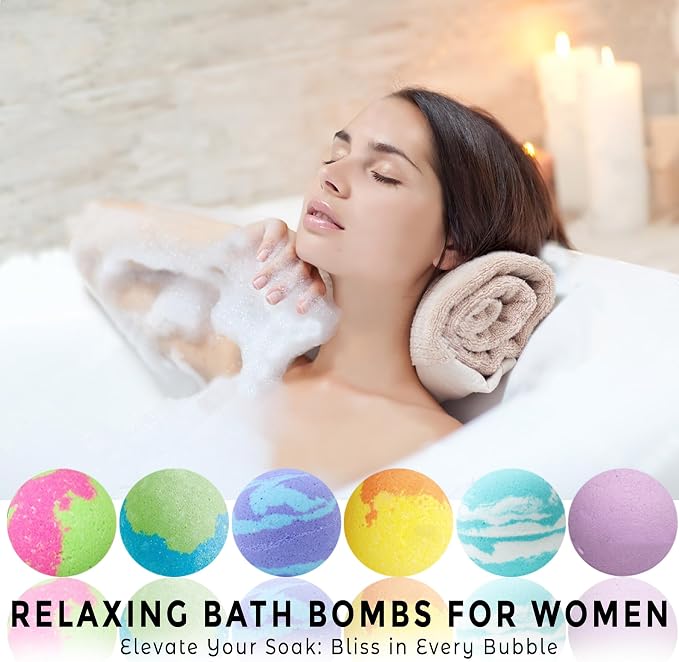 Bath Bombs for Women Gift Set, 24 Natural & Organic Bath Bombs for Girls | BathBombs w/Essential Oils & Moisturizing Shea Butter, Spa Birthday Gift, Selfcare Gifts, Women, Teen Girls, Bridesmaid Gift