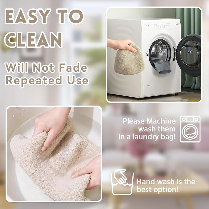 Legigo 5 Pack Toilet Seat Cover, Soft Toilet Seat Warmer Pads for Bathroom | Warmth, Comfort & Easy to Install, Toilet Seat Cushion Covers, Washable and Stretchable(Knit Elongated Beige)
