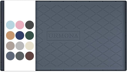 URMONA 40" x 22" Waterproof Silicone Mat in Multiple Sizes & Colors, Under Sink Mat for Kitchen & Bathroom, Pet Food Pad for Dogs & Cats, Kitchen Cabinet Liner, Multi-Purpose for Storage(Dark Grey)