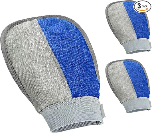 Pet Hair Removal Glove - Pet Hair Remover Glove for Dogs & Cats | Hair Removal Mitts,Reusable & Washable, Removes Hair from Carpet, Couch, Car Seats, Gentle Grooming Deshedding Tool, 3 Pack
