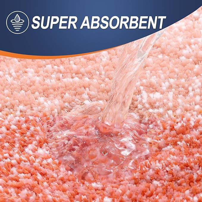 OLANLY Bathroom Rugs Mat 30x20, Extra Soft Absorbent Microfiber Bath Rugs | Coral, Non-Slip Quick-Drying Rubber Backing, Washable Plush Bath Mat for Floor, Tub and Shower, Home Decor Accessories