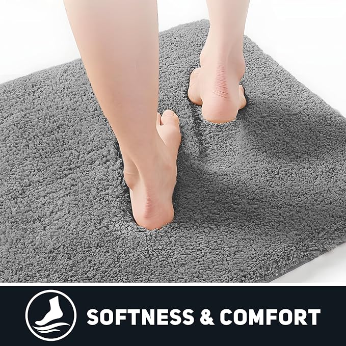 Ultra Soft Microfiber Bathroom Rug Set 3 Pieces - Non Slip Quick Dry Bath Mats for Bathroom Floor, Absorbent Shower Rugs with 20x32"/17x24"/20x24", Machine Washable Bath Rugs for Tub, Shower, Vanity