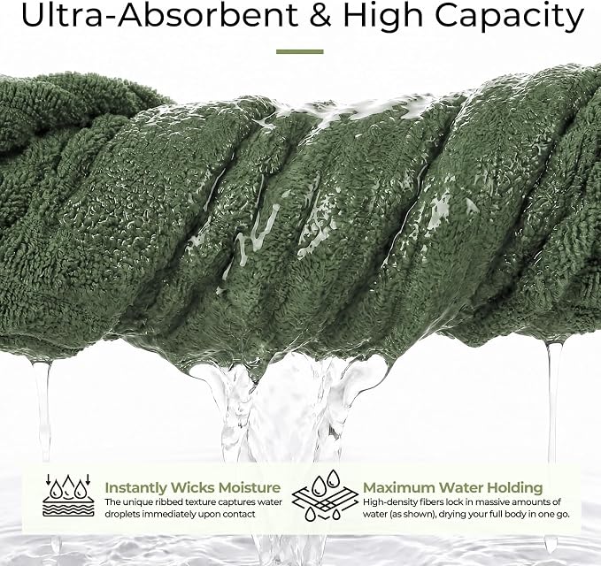 ZVH Hand Towels for Bathroom 6pcs,Quick Dry Microfiber,Super Soft Absorbent | 14X29.5inch,Machine Washable,Hand Towels With Hanging Loops for Spa,Gym,Kitchen,Hotel (Avocado green, Set of 6)