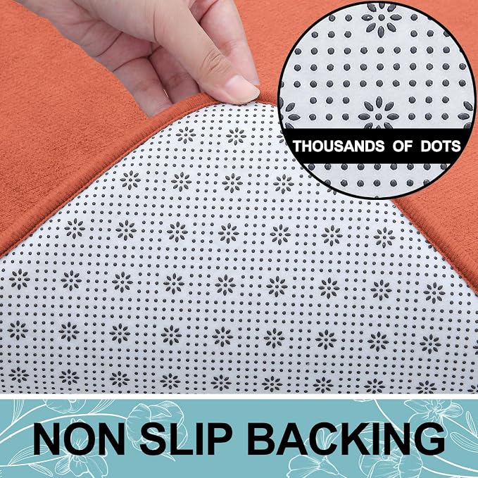 Smiry Memory Foam Bath Mat 47x17, Extra Soft and Absorbent Bathroom Rugs | Coral, Quick Dry Machine Washable Non-Slip Bath Mat for Bathroom Floor, Shower and Tub