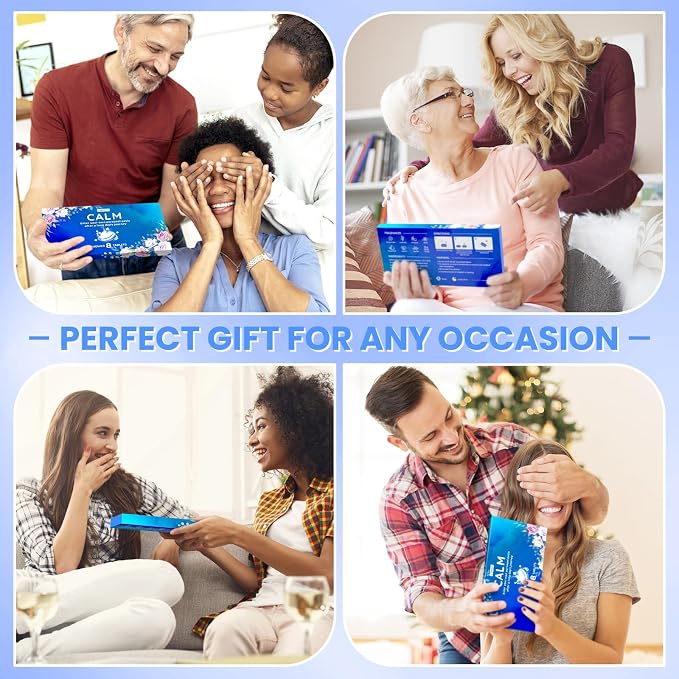 CalmNFiz Shower Steamers Aromatherapy Self Care Gifts 8 Pack Set, Blue | Birthday Gifts for Women, Mom, Wife, Friend, Teacher, Shower Bombs Essential Oil Tablets 8 Fragrances, Self-Care Relaxation