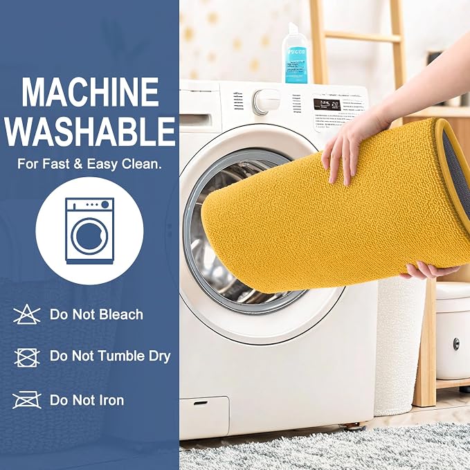 OLANLY Memory Foam Bathroom Runner Rugs 44x24, Long Bath Mat, Golden Yellow | Soft Quick Dry Bath Rugs, Non-Slip, Absorbent Machine Washable Mat for Bathroom Floor, Tub and Shower, Home Decor Accessories