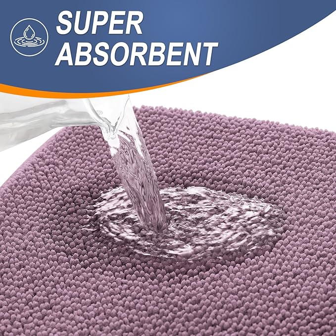 OLANLY Memory Foam Bathroom Runner Rug 47x17, Absorbent Long Mat, Deep Plum | Soft Quick Dry Bath Rugs, Non-Slip Carpet, Machine Washable Mat for Bathroom Floor, Tub and Shower, Home Decor Accessories