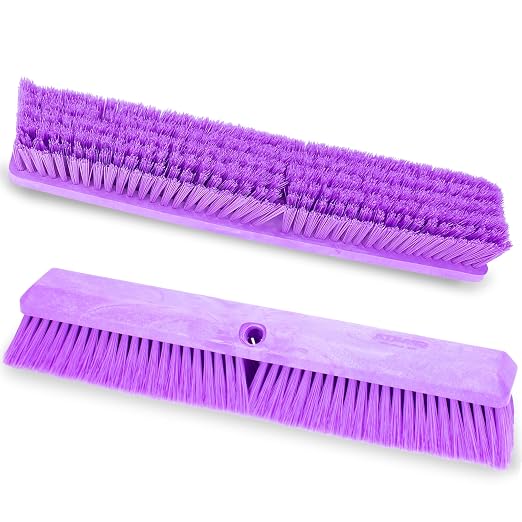SPARTA 41890EC68 Omni Sweep Plastic Push Broom Head, Heavy Duty, Industrial Broom with Color Code System for Outdoor, Indoor, Concrete, Patio, Kitchen, Bathroom, 18 Inches, Purple, (Pack of 12)