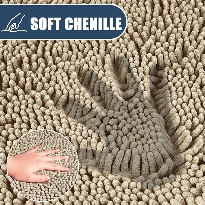 Bathroom Rugs Sets 3 Piece with Toilet Seat Cover 19.5"x 18.5" | Machine Washable Bath Rug Set with Tpr Non Slip Rubber Backing Solid Bath Mat Set for Luxury Bathroom Decoration