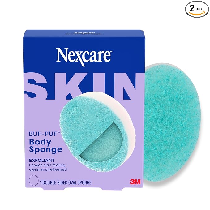 Buf-Puf Body Sponge | Exfoliating | Dermatologist Developed | Reusable | Pack of 2