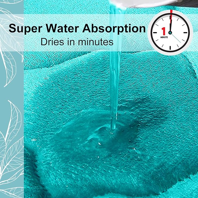 OLANLY Memory Foam Bath Mat Rug 70x24, Ultra Soft Bathroom Rugs, Teal | Thick Absorbent Carpet, Non-Slip Backing, Machine Washable, for Bathroom Floor, Tub, Shower and Home Decor Accessories