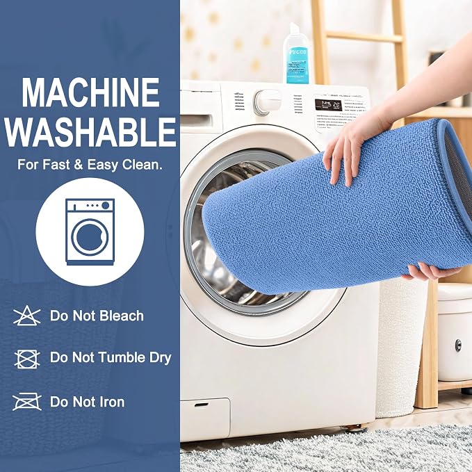 OLANLY Memory Foam Bathroom Rugs 30x20, Absorbent Bath Mat, Cornflower Blue | Soft Quick Dry Bath Rugs, Non-Slip, Machine Washable Carpet for Bathroom Floor, Tub and Shower, Home Decor Accessories