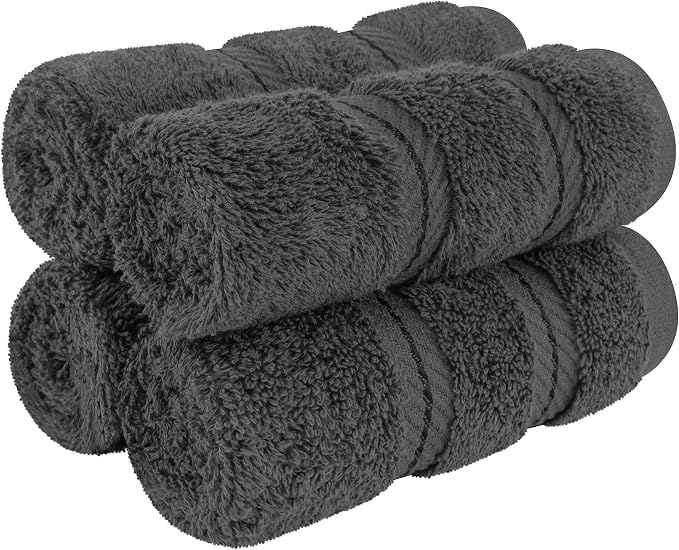 American Soft Linen 100% Cotton Luxury Turkish Towels, 4 PC Washcloth Set | Soft Absorbent Quick Dry OEKO Tex Standard 100 Certificated Durable Machine Washable Premium Hotel Quality