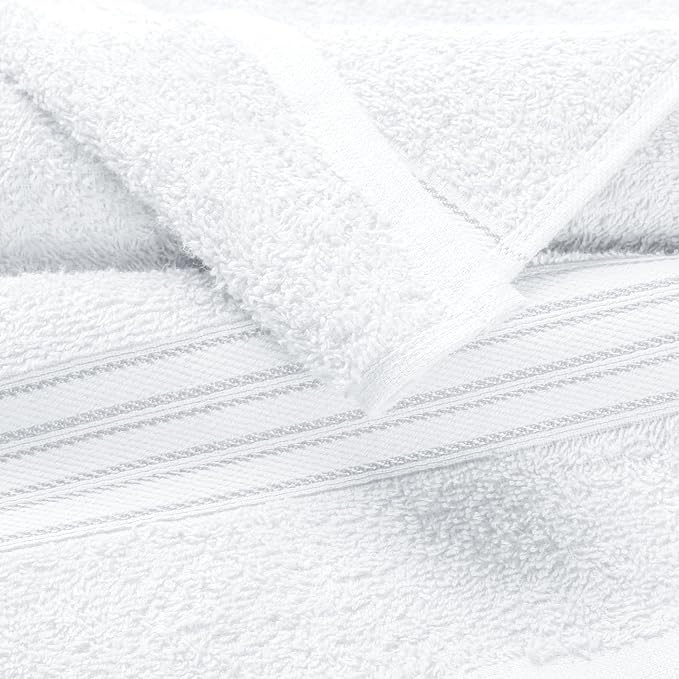 BOUTIQUO Ultra Soft Cotton 6 -Piece Hand Towel Set 16x24 Inch, Ideal for use in Bathroom, Kitchen, Gym, Spa & General Cleaning, Compact & Lightweight Multi Purpose Hand Towels - White