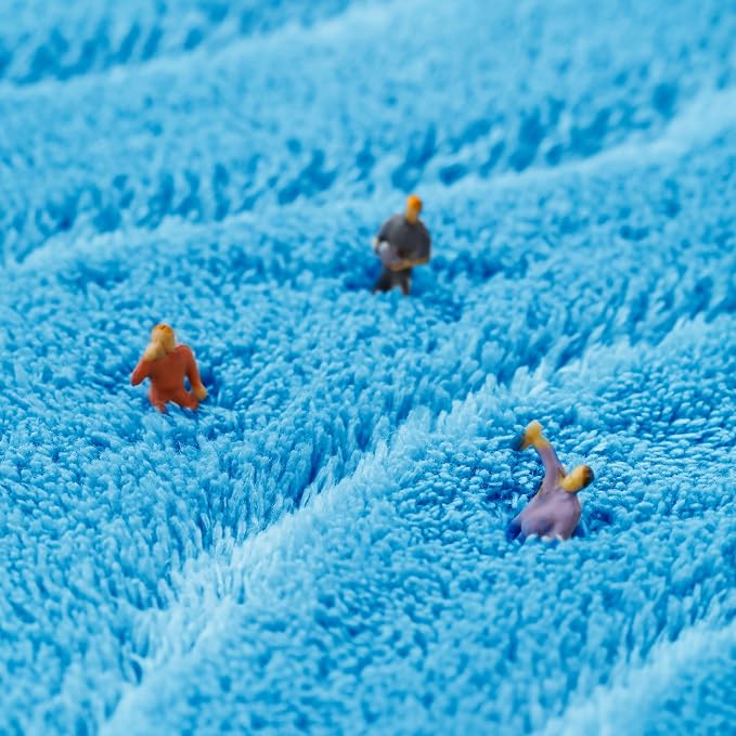 MINIDEAR Bathroom Rugs 24x17 Lake Blue - Thick Memory Foam Bath Mat, Ultra Soft & Plush Fluffy, Non-Slip, Quick Dry, Absorbent Washable Floor Microfiber Mat for Tub, Home Decor Accessories