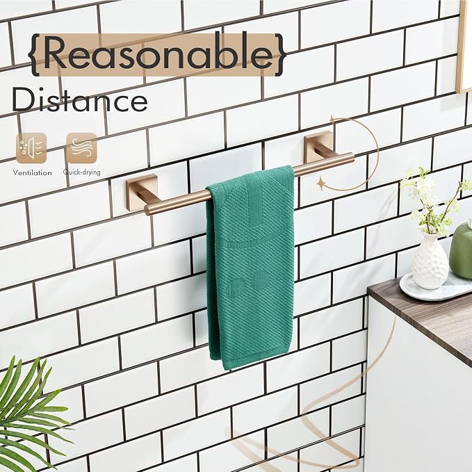 KOKOSIRI Hand Towel Bar Bathroom Towel Holder for Bath Kitchen Cabinet Towel Rails 16 Inch Champagne Bronze Stainless Steel B4005CPG-L16
