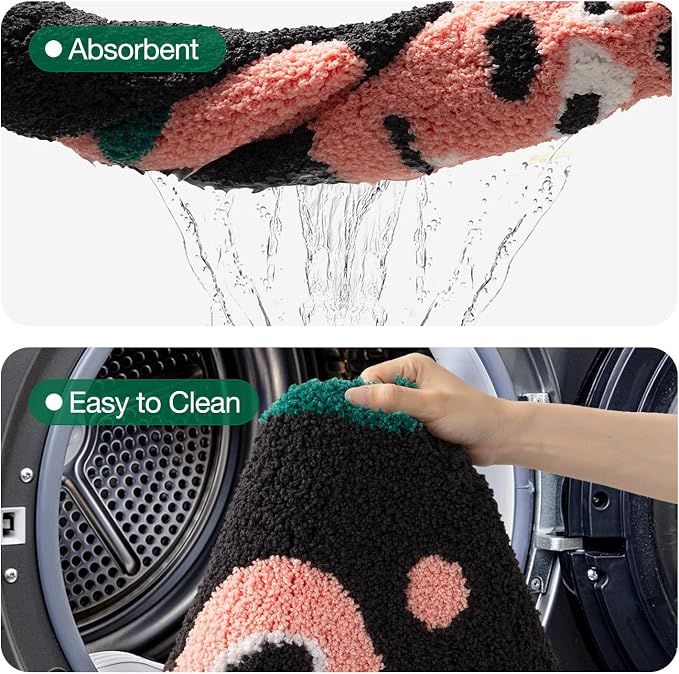 LUMI Cute Animal Bathroom Rugs, Chimpanzee, Plush Absorbent Bath Mats for Bathroom, Non-Slip Backing, Washable, Ideal for Shower Sink Bathtub Room Decor, 24"x30"