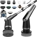 Electric Spin Scrubber, Cordless IPX7 Waterproof, Dual Speed Shower Scrubber with Adjustable Long Handle, 7 Replaceable Brush Heads for Bathroom, Bathtub, Tile Floor, Toilet, Kitchen & Car