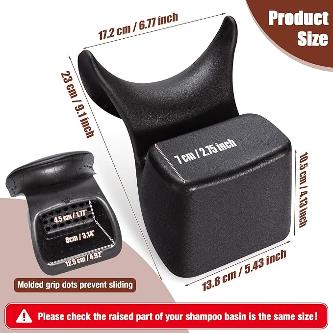 Noverlife Shampoo Bowl Neck Rest, Comfortable Hair Salon Rubber Cushion Shampoo Sink Gel Neck Pad, Professional Hair Washing Pillow Support for Home Salon, Beauty Salons, Barbershop, SPA