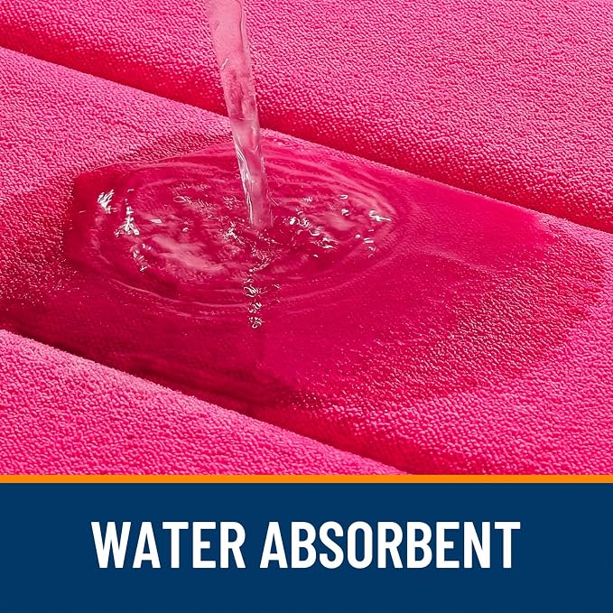 OLANLY Memory Foam Large Bath Mat 40x24, Super Soft Absorbent Bathroom Rugs | Hot Pink, Quick Dry Bath Rug, Machine Washable Shower Floor Mats, Bathmat Carpet for Bathroom Floor, Tub and Shower