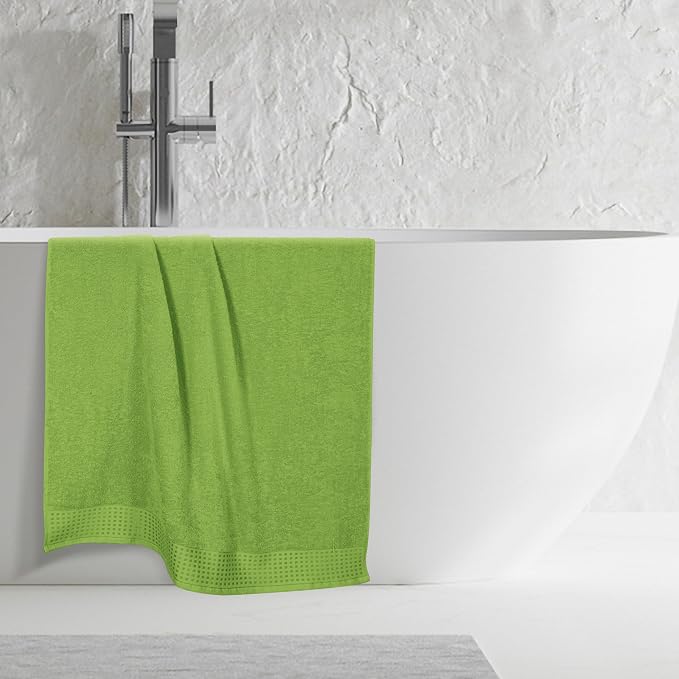 GLAMBURG 100% Cotton Oversized 2 Pack Bath Sheets 35x70, Ultra Soft Highly Absorbant Compact Quickdry & Lightweight Large Bath Sheet Set, Ideal for Gym Travel Camp Pool - Kiwi Green