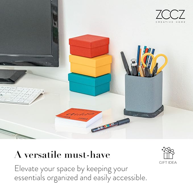 ZCCZ Toothbrush Holder, Durable Countertop Resin Electric Toothbrush Toothpaste Makeup Brush Razor Holder Stand Bathroom Organizer with Detachable Tray
