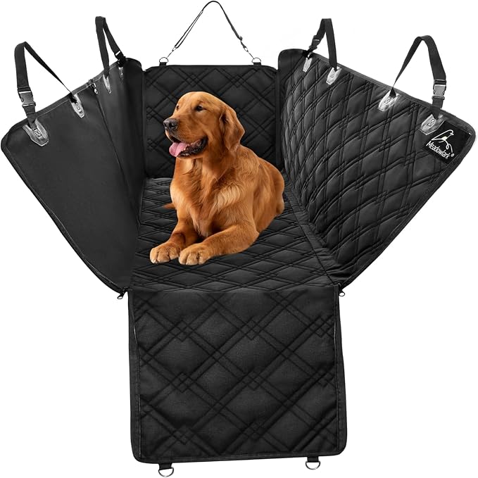 Dog Car Seat Cover, X-Large Heavy Duty Pet Seat Cover for Back Seat, Extra Padded Non-Slip Dog Hammock, Water-Resistant Back Seat Protector for Cars Trucks and SUVs (64” W x 60" L)