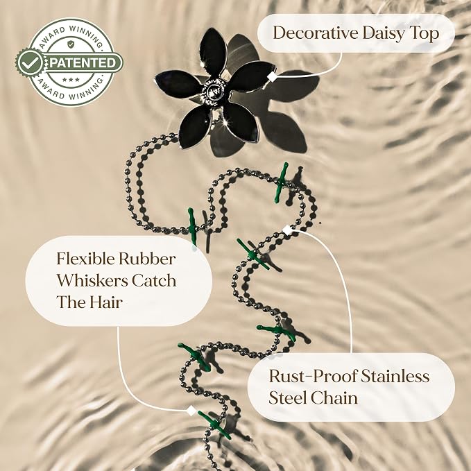 Shower Drain Hair Catcher – Disposable Bathroom Hair Trap, Easy to Install in Shower Drain Cover, Helps Prevent Clogs – As Seen on Shark Tank - Silver Flower (12-Pack)