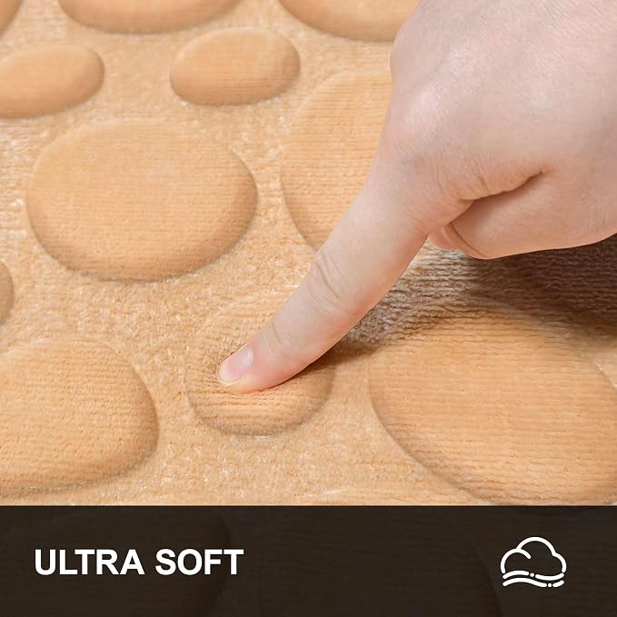 Stone Bath Mats, Non-Slip Memory Foam Bathroom Rug, 20x32 Khaki | TPR Rubber Backing,Ultra Soft,Highly Absorbent,Machine Washable,Quick Dry for Tub and Shower, Home Decor Accessories