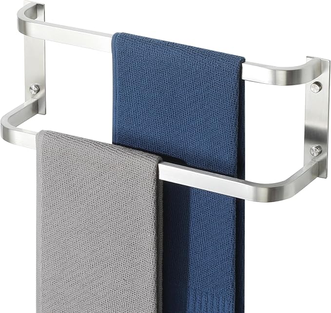 Alise Double Towel Bars 16 Inch, Towel Rack for Bathroom Stainless Steel Bathroom Towel Rack Wall Mounted Towel Holder,Brushed Nickel