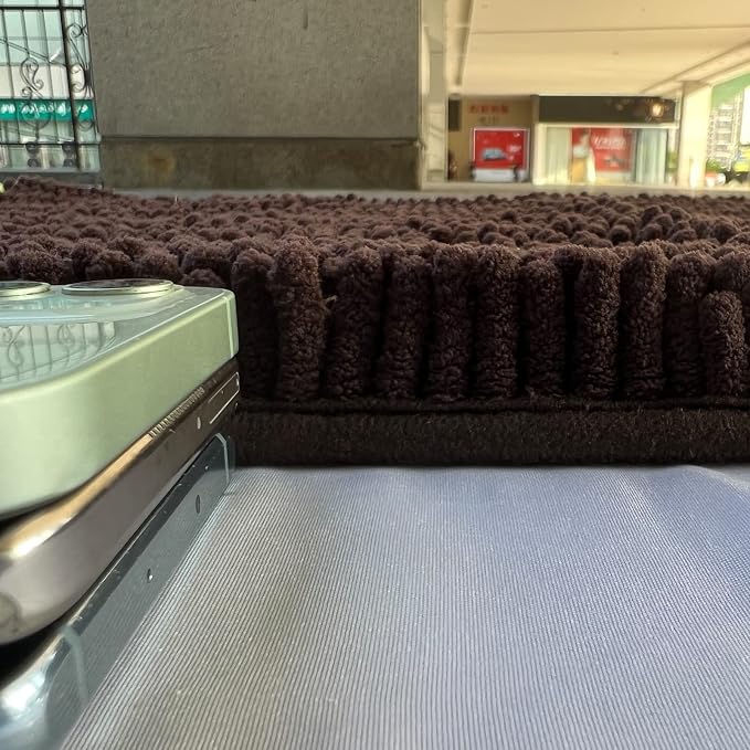 Bath Rug Set 3 Piece Luxury Chenille Extra Soft and Absorbent Shaggy Bathroom Mat Rugs, Machine Washable, Non-Slip Plush Carpet Runner for Tub, Shower, (Brown) Home Decor Bathroom Accessories
