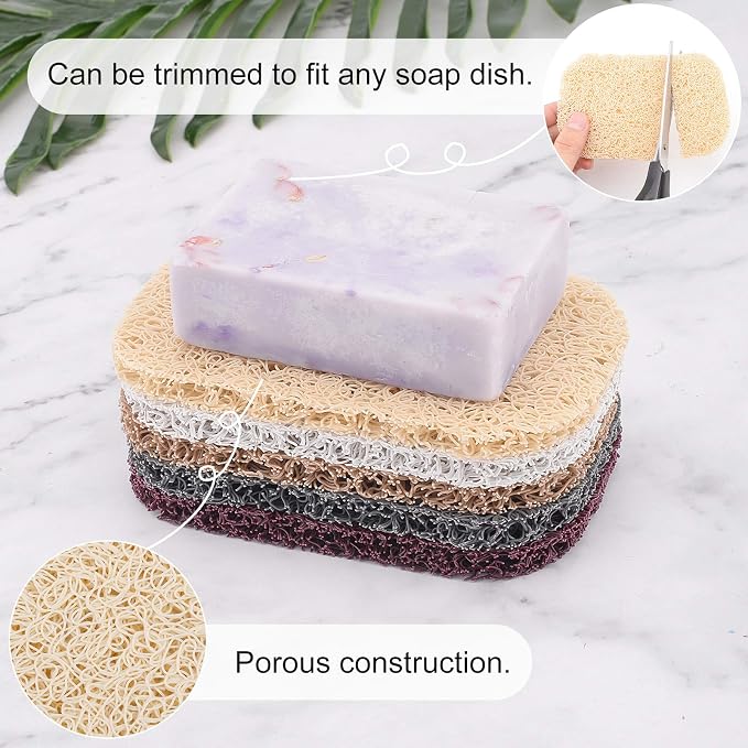 AHANDMAKER Soap Lift Pad, 30 Pcs 5 Colors Soap Saver Soap Dish Holder Accessory Drains Water, Circulates Air, Extends Soap Life for Bathroom, Kitchen, Office, Gym