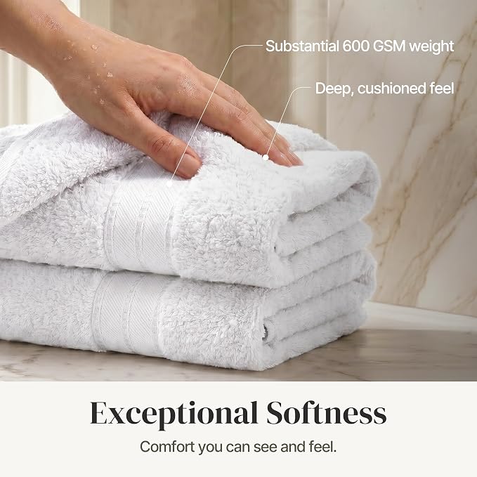 Modern Threads 4-Pack SpunLoft Bath Sheet White 35x66