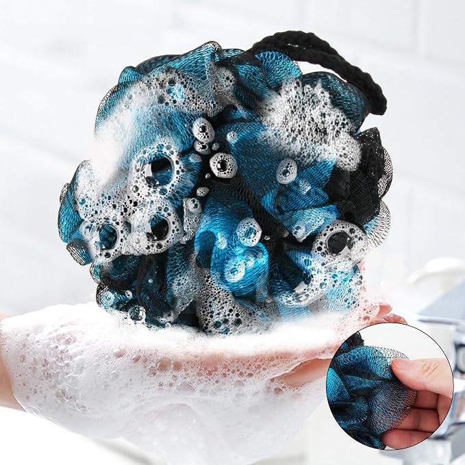 Chuya 60g Bath Loofahs Sponges,Shower Sponge Loofah | Body Scrubber Balls for Family Washing 4 Pack