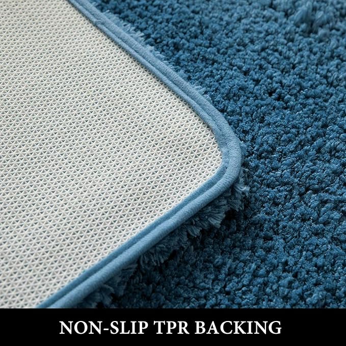 MIULEE Peacock Bathroom Rugs Set 2 Piece Small Soft Bath Mats 16x24 Inch | Soft Absorbent Microfiber Bath Rugs, Non Slip, Quick Dry, Fluffy Bath Rugs for Bathroom Floor Tub Showers, Machine Washable