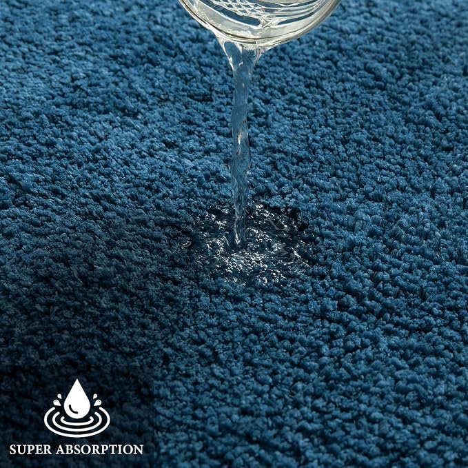 MIULEE Peacock Bathroom Rugs Set 2 Piece Small Soft Bath Mats 16x24 Inch | Soft Absorbent Microfiber Bath Rugs, Non Slip, Quick Dry, Fluffy Bath Rugs for Bathroom Floor Tub Showers, Machine Washable