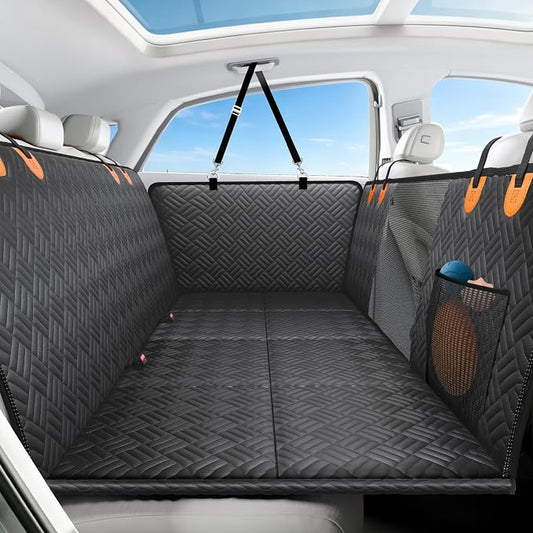 PROZAR Dog Car Seat Cover for Back Seat, Hard Bottom Back Seat Extender | Back Seat Pet Cover for Dogs - Supports 400lbs, Waterproof Heavy Duty Scratch Resistant, Dog Hammock for Car, SUV & Trucks