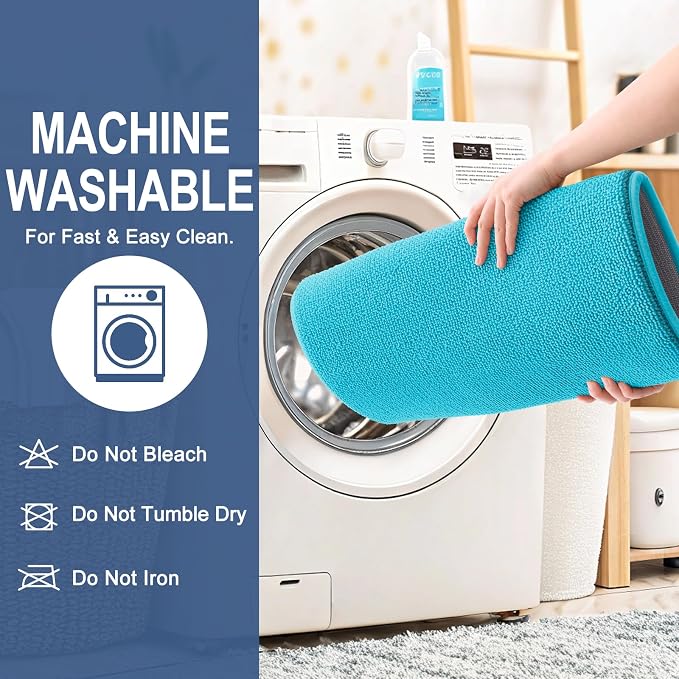 OLANLY Memory Foam Bathroom Runner Rugs 44x24, Absorbent Long Mat, Aqua Sky | Soft Quick Dry Bath Rugs, Non-Slip Carpet, Machine Washable Mat for Bathroom Floor, Tub and Shower, Home Decor Accessories