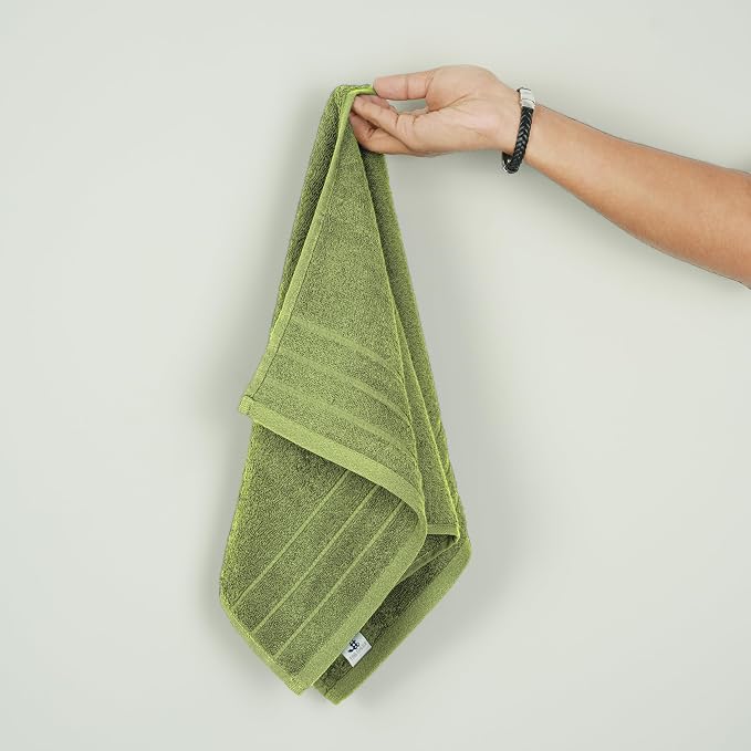 6 Piece Hand Towels Set 16 x 28 Inches, Green | 100% Cotton, Lighter Weight, Quick to Dry, 16 x 28 Inches, Super Soft & Absorbent, Perfect for Bathroom & Kitchen