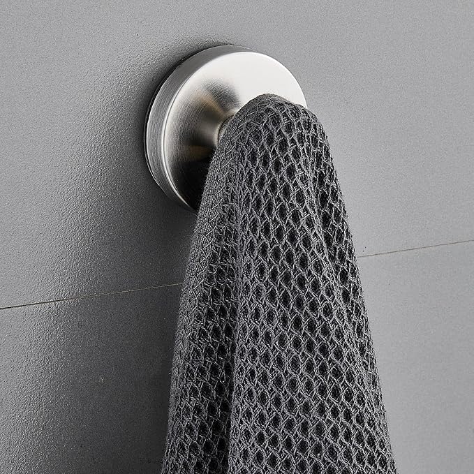 Suction Cup Hooks for Shower, Wreath Hangers for Front Door, Glass Door & Window - Strong Towel, Bath Robe, Loofah Hook Holder for Hanging up to 15 lbs - Waterproof (Silver, 2 Pack)