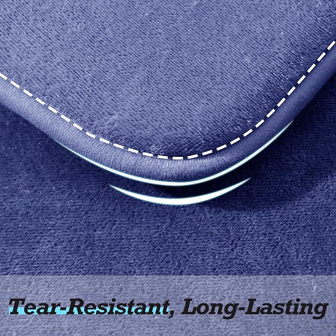 Bathroom Rugs Sets 3 Piece, Non-Slip & Quick Dry Bath Mat Set, Ultra Soft Velvet Bath Rugs for Bathroom, Toilet and Shower Floor, Royal Blue