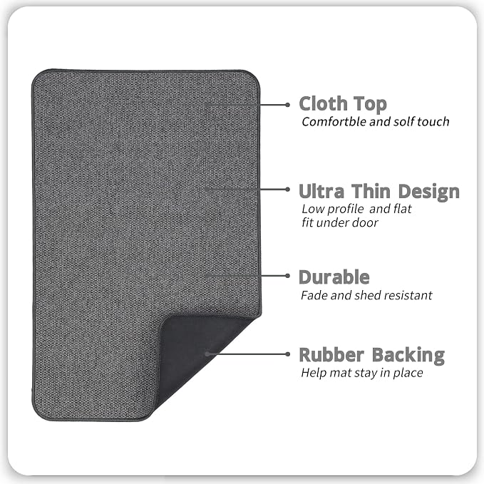 Bath Mat,Ultra Thin Bathroom Rugs,Rubber Bath Mats for Bathroom,Bath rugs | Non Slip,Quick Dry,Machine Washable,Low Pile,Absorbent,Shower Outside,Sink,Bathroom Decor Accessories.Dark Grey,17x27(2 Pack)
