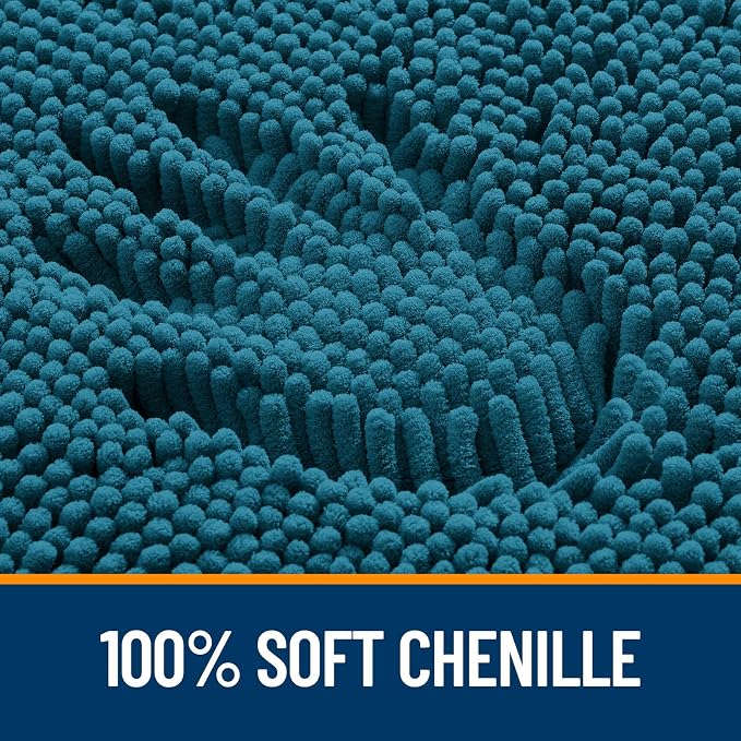 OLANLY Large Bathroom Rugs 70x46, Extra Soft Absorbent Chenille Bath Rugs | Peacock Blue, Quick-Drying Rubber Backing, Washable Bath Mat for Bathroom Floor, Tub and Shower, Home Decor Accessories
