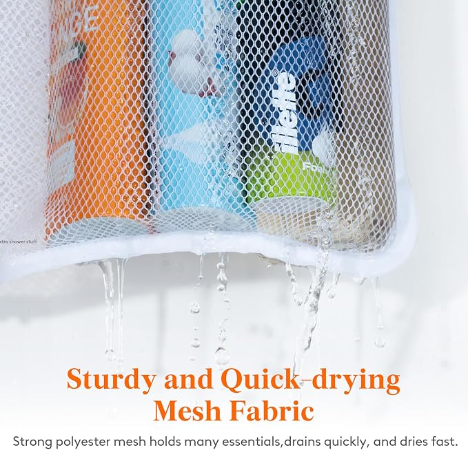 Lifewit Mesh Shower Caddy, 11 Pockets Hanging Bathroom Organizer, 2 Pack | 17" x 34", Attached 6 Hooks, Quick-Dry, Portable, Cruise Essentials, Idea for Toiletry, RVing, Travel, Camping