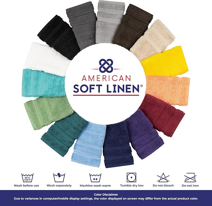 American Soft Linen 100% Cotton Luxury Turkish Towels, 4 PC Bath Towel Set | Soft Absorbent Quick Dry OEKO Tex Standard 100 Certificated Durable Machine Washable Premium Hotel Quality