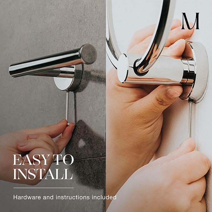 MARMOLUX ACC 2PCS Chrome Bathroom Hardware Set - Hand Towel Holder for Bathroom Wall & Toilet Paper Holder Wall Mount - Towel Holder Hanger Rack Stainless Steel Bathroom Set - Bathroom Towel Ring