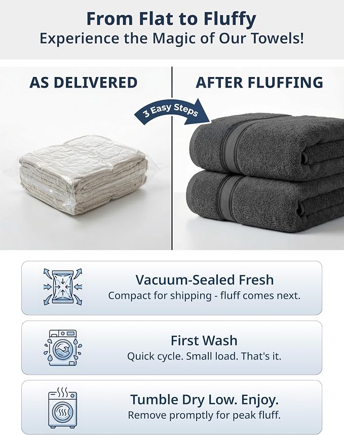 LANE LINEN Bath Sheet Set 4 Pack Oversized Soft Absorbent Quick Dry - Grey | Cotton Bath Sheets - Oversized & Roomy, Lightweight & Breathable, Fade-Resistant Color, Classic Terry Weave, Densely Woven