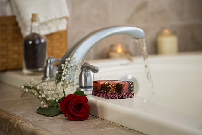 Aira Soap Saver - Soap Dish & Holder - BPA Free Shower & Bath Holder - Drains Water, Circulates Air - Easy to Clean, Fits All Dish Sets - Raspberry Two Pack